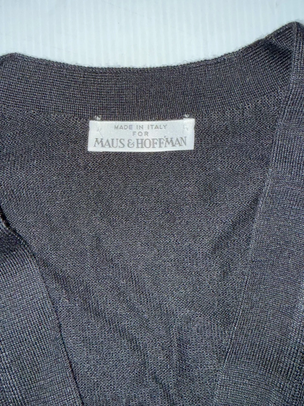 maus hoffman Men’s Cardigan Size L Wool Blend Made In Italy Black